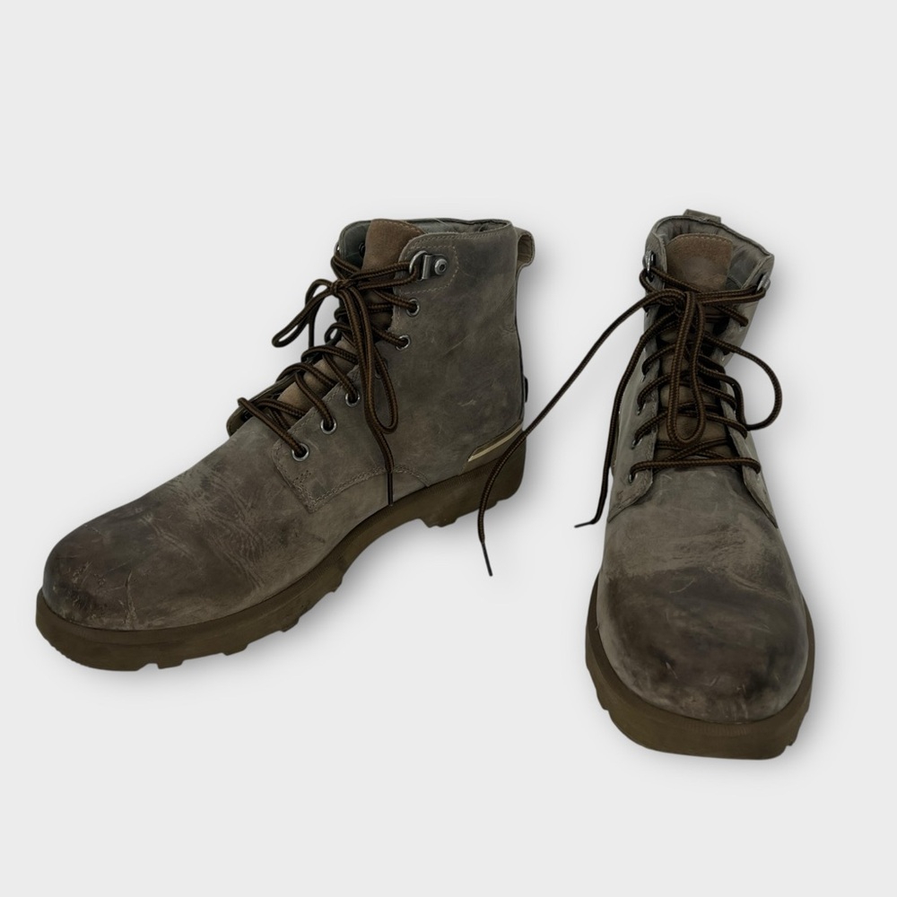 Sorel Caribou Six Waterproof Boots Khaki Leather Men's 11 M Good Condition - Picture 5 of 8